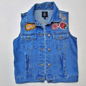 Art Class Patchwork Denim Jacket Vest Medium 7/8
